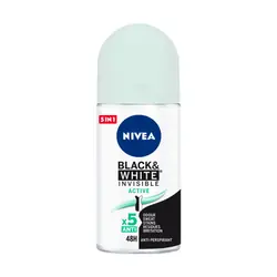 NIVEA Black & White Invisible Active Femmes Déodorant roll-on 50 ml 1 pièce(s)