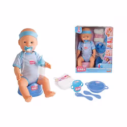 Smoby Nbb Poupon Bleu 43Cm Boit Fait Pipi - Vue supplémentaire 2