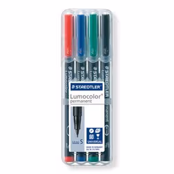 Staedtler Lumocolor 313 WP4 marqueur indélébile Noir, Bleu, Vert, Rouge 4 pièce(s) - Vue supplémentaire 2