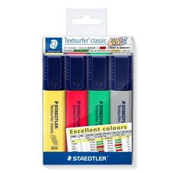 Staedtler 364 CWP4-X marqueur 4 pièce(s) Pointe biseautée Vert, Gris, Rouge, Jaune
