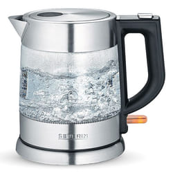 Severin WK 3468 bouilloire 1 L 2200 W Noir, Acier inoxydable, Transparent
