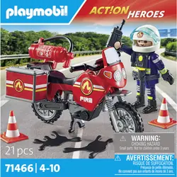Playmobil Pompier et moto