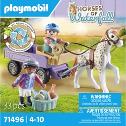 Playmobil Horses of Waterfall Enfants avec calèche et poney