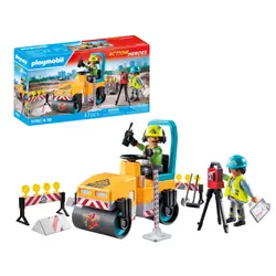 Playmobil Ouvriers avec rouleau compresseur