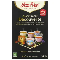 Assortiment Decouverte Classic + Gingembre Citron + Chai Curcuma + Equilibre Feminin + Detox + Bonne Nuit Yogi Tea
