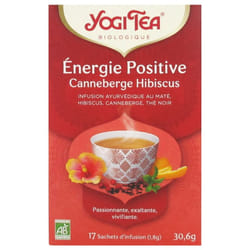 Yogi Tea Énergie Positive Canneberge Hibiscus Bio 17 Sachets