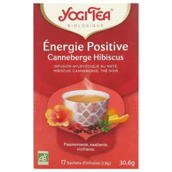 Yogi Tea Énergie Positive Canneberge Hibiscus Bio 17 Sachets