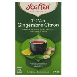 The Vert Gingembre Citron Bio 17 Sachets Yogi Tea
