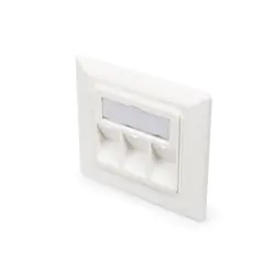 Digitus Boîtier vide pour modules Keystone, cadre de 80 x 80 mm + plaque centrale de 50x50 mm