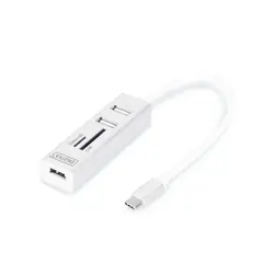 Digitus Concentrateur à 3 ports OTG USB Type-C™ + lecteur de carte