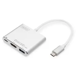Digitus Adaptateur multiport USB Type-C™ avec HDMI 4 K, 3 ports
