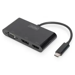 Digitus Adaptateur multi-ports USB Type-C™ à 3 ports (HDMI, DP, VGA)