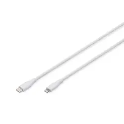 Digitus Câble de connexion Lightning en silicone, USB-C - Lightning, 0,5m, blanc