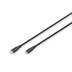 Digitus Câble de connexion Lightning en silicone, USB-C - Lightning, 2m, noir
