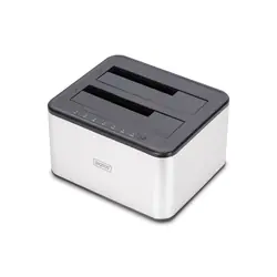 Digitus DA-71540-2 Station d'accueil de disques de stockage USB 3.2 Gen 1 (3.1 Gen 1) Type-B Noir, Blanc