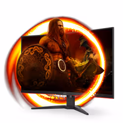 AOC G2 CQ32G2SE/BK LED display 80 cm (31.5") 2560 x 1440 pixels 2K Ultra HD Noir, Rouge - Vue supplémentaire 2