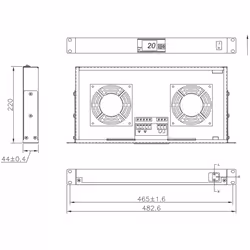 Techly I-CASE FAN-TC2 accessoire de racks Panneau ventilation - Vue supplémentaire 2