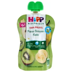 HiPP 100% Fruits Gourde Poires Bananes Kiwis dès 6 Mois Bio 90 g