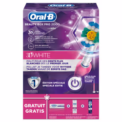 Oral-B PRO 2000 Beauty Box Adulte Brosse à dents rotative oscillante Rose, Blanc - Vue supplémentaire 2