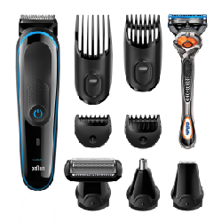 Braun MGK3080 tondeuse à barbe Mouillé & sec Noir, Bleu