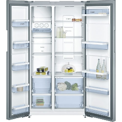 Bosch KAN92VI35 frigo américain Pose libre 604 L Chrome, Acier inoxydable
