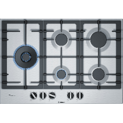 Bosch Serie 6 PCS7A5B90 plaque Acier inoxydable Intégré (placement) Gaz 5 zones