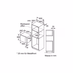 Bosch BFL520MS0 micro-onde Intégré (placement) Micro-onde combiné 20 L 800 W Noir, Acier inoxydable - Vue supplémentaire 3