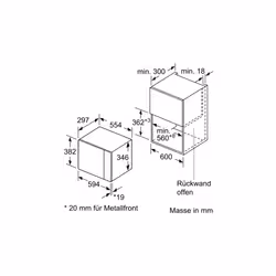 Bosch BFL520MS0 micro-onde Intégré (placement) Micro-onde combiné 20 L 800 W Noir, Acier inoxydable - Vue supplémentaire 4