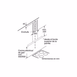 Bosch Serie 2 DWB76BC50 hotte Monté au mur Acier inoxydable 590 m³/h A - Vue supplémentaire 7