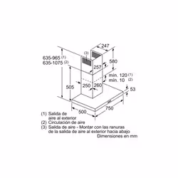 Bosch Serie 2 DWB76BC50 hotte Monté au mur Acier inoxydable 590 m³/h A - Vue supplémentaire 8