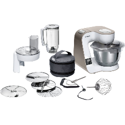 MUM5XW20 Kitchen machine robot multifonction Pétrin avec balance et minuteur intégrés+afficheur 3,9L ,1000w ,système d'agitation 3D ,7vitesses+turbo ,blanc