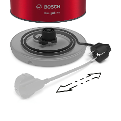 Bosch TWK3P424 bouilloire 1,7 L 2400 W Gris, Rouge