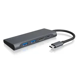 ICY BOX IB-DK4022-CPD Avec fil USB 3.2 Gen 1 (3.1 Gen 1) Type-C Anthracite, Noir