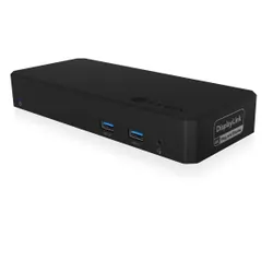 ICY BOX IB-DK2254AC Avec fil USB 3.2 Gen 2 (3.1 Gen 2) Type-C Noir