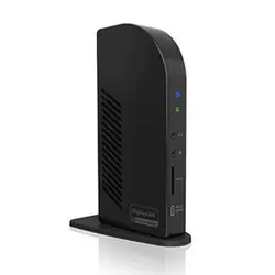 ICY BOX DisplayLink Hybrid DockingStation 12 in 1 Avec fil USB 3.2 Gen 1 (3.1 Gen 1) Type-C Noir