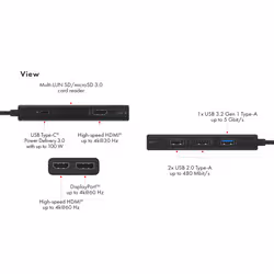 ICY BOX IB-DK4011-CPD Avec fil USB 3.2 Gen 1 (3.1 Gen 1) Type-C Noir - Vue supplémentaire 8