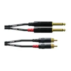 Cordial CFU 1.5 PC câble audio 1,5 m 2 x RCA 2 x 6,35 mm Noir