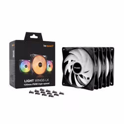 be quiet! LIGHT WINGS LX 120mm PWM High Speed 3-Pack Black Boitier PC Ventilateur 12 cm Noir 3 pièce(s) - Vue supplémentaire 5