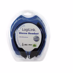LogiLink Stereo Headset Earphones with Microphone Casque Avec fil Arceau Appels/Musique Noir - Vue supplémentaire 2
