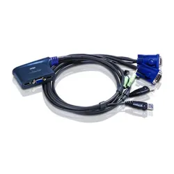 ATEN Commutateur KVM à câble VGA/audio USB 2 ports (0,9m)
