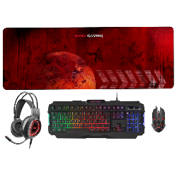 Mars Gaming MCPRGB2FR clavier Souris incluse USB AZERTY Français Noir