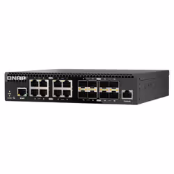QNAP QSW-M3216R-8S8T commutateur réseau Géré L2/L3 10G Ethernet (100/1000/10000) 1U Noir - Vue supplémentaire 4