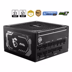 MSI MAG A1000GL PCIE5 unité d'alimentation d'énergie 1000 W 24-pin ATX ATX Noir - Vue supplémentaire 4