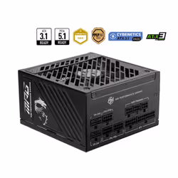 MSI MPG A1250GS PCIE5 unité d'alimentation d'énergie 1250 W 20+4 pin ATX ATX Noir - Vue supplémentaire 4