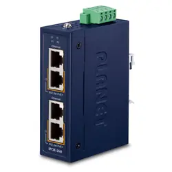 PLANET Industrial 2-port 10/100/1000T Gigabit Ethernet (10/100/1000) Connexion Ethernet, supportant l'alimentation via ce port (PoE) Bleu