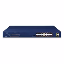 PLANET GSW-1820HP commutateur réseau Non-géré Gigabit Ethernet (10/100/1000) Connexion Ethernet, supportant l'alimentation via ce port (PoE) 1U Bleu - Vue supplémentaire 2