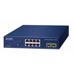 PLANET 8-Port 10/100/1000T + 2-Port Géré L2 Gigabit Ethernet (10/100/1000) Bleu