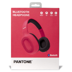 Pantone PT-WH002P écouteur/casque Avec fil &sans fil Arceau Appels/Musique Micro-USB Bluetooth Noir, Rose