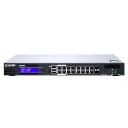 QNAP QGD-1600P Géré Gigabit Ethernet (10/100/1000) Connexion Ethernet, supportant l'alimentation via ce port (PoE) 1U Noir, Gris