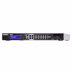 QNAP QGD-1600P Géré Gigabit Ethernet (10/100/1000) Connexion Ethernet, supportant l'alimentation via ce port (PoE) 1U Noir, Gris - Vue supplémentaire 3